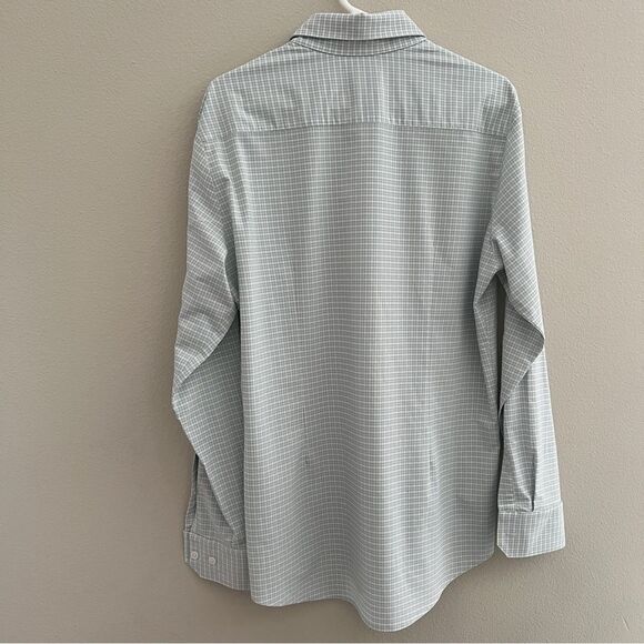 Mizzen + Main Performance Button Down Dress Shirt Men’s Size L Green Trim Fit - Picture 4 of 5